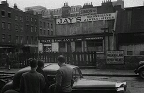 The scene of the murder outside Jay's Jewellers on the corner of Tottenham Street and Charlotte Street.