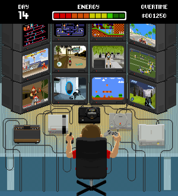 Newton's art of 1980s computer game culture at Tottenham Street