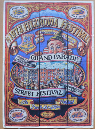 Poster advertising Fitzrovia Festival 1973.