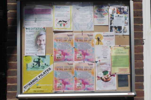 Posters on notice board.