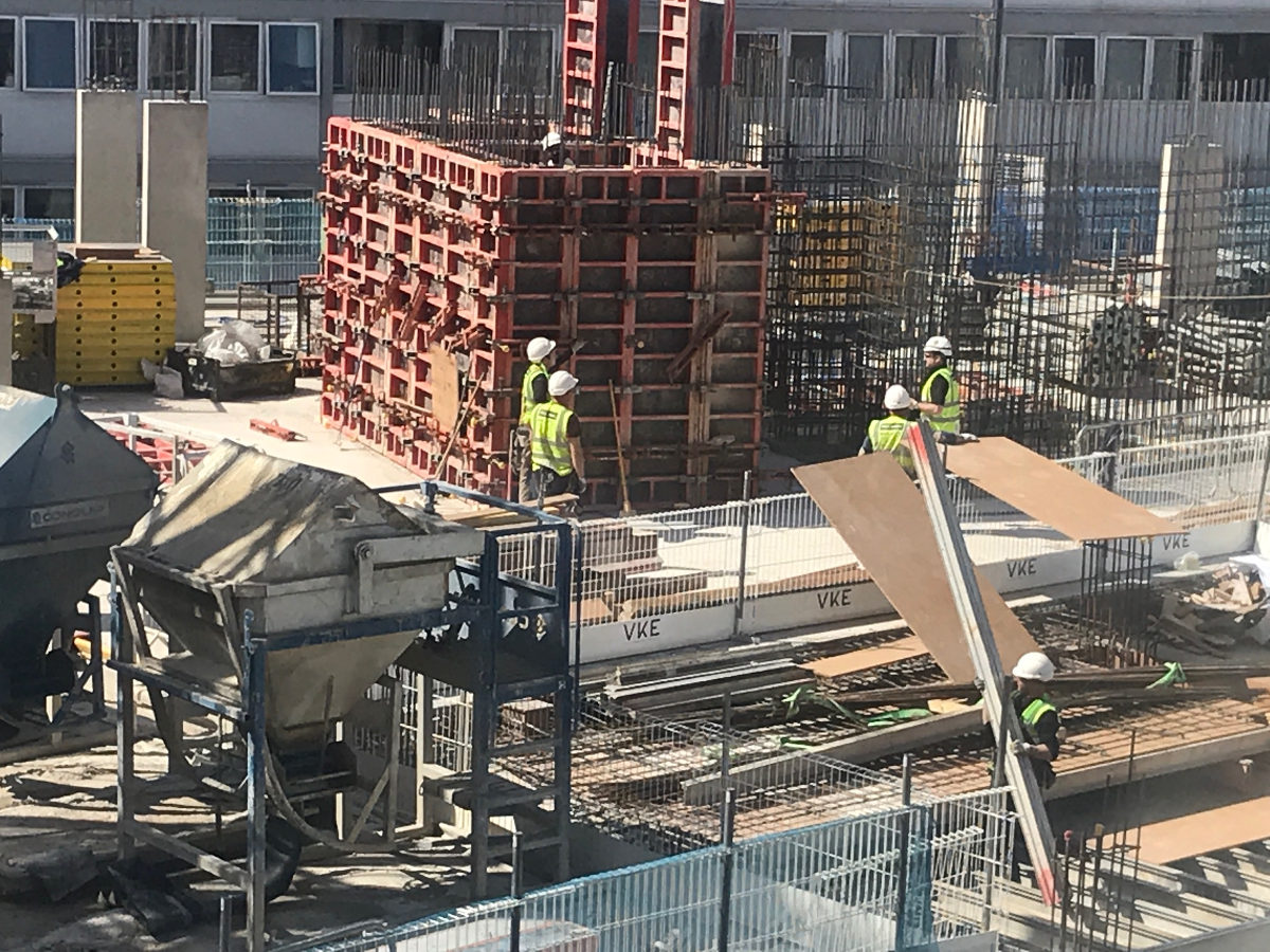 Construction workers on site.