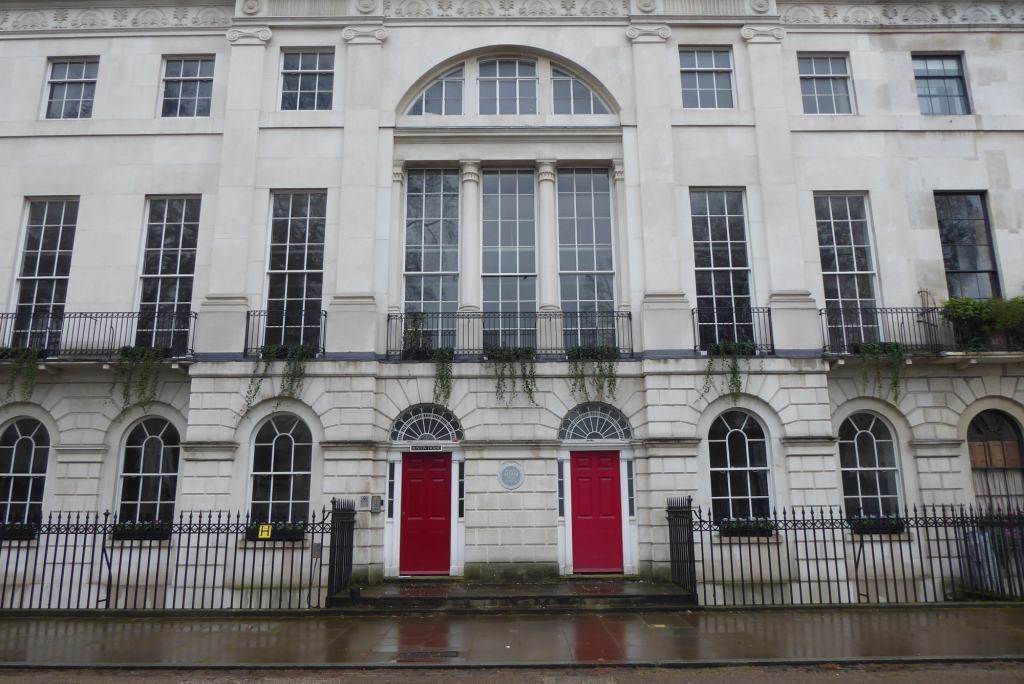 Front of Boston House on the south side of Fitzroy Square.