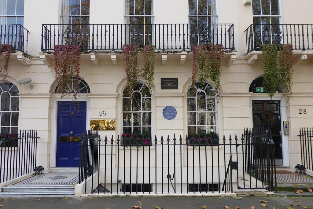 Front view of 29 Fitzroy Square, London.